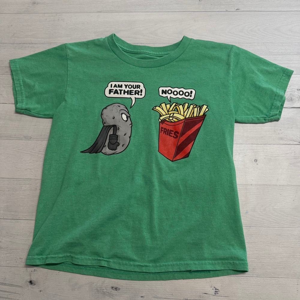 Kids funny tshirt potato and French fries I‎ am your father youth size 8